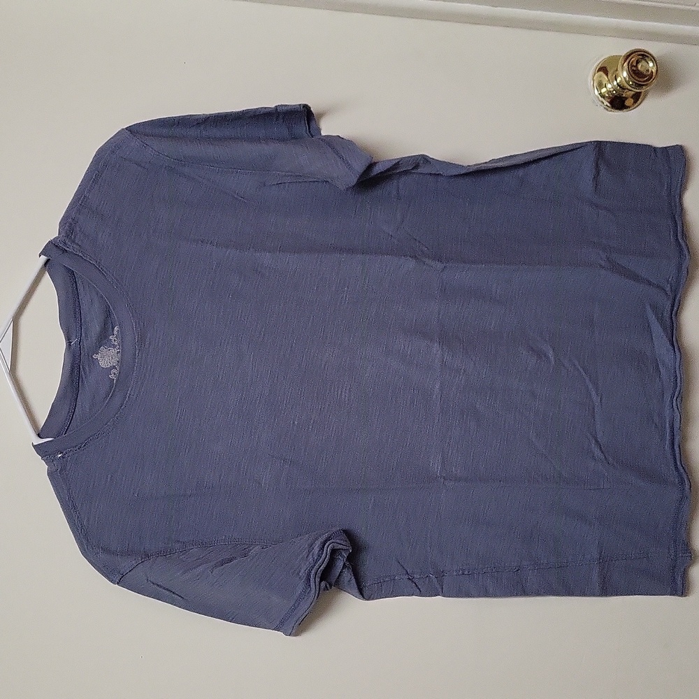 Helix Lt Bluish/Gray Textured Raw-Edge Crewneck T-shirt
